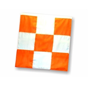 Airport Flag 36 x 36  Orange/White w/sleeve for 3/4" Wood Staff - Box of 25 Flags